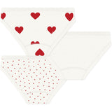 Petit Bateau Hearts Trosor 3-pack