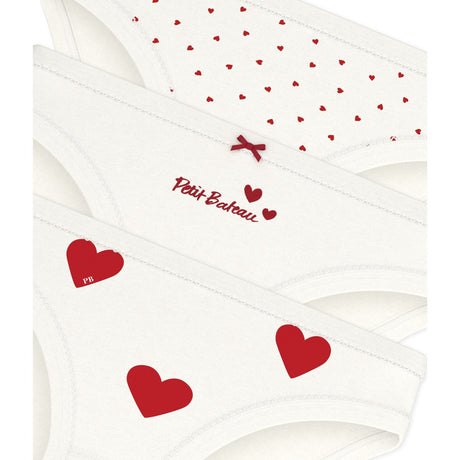 Petit Bateau Hearts Trosor 3-pack