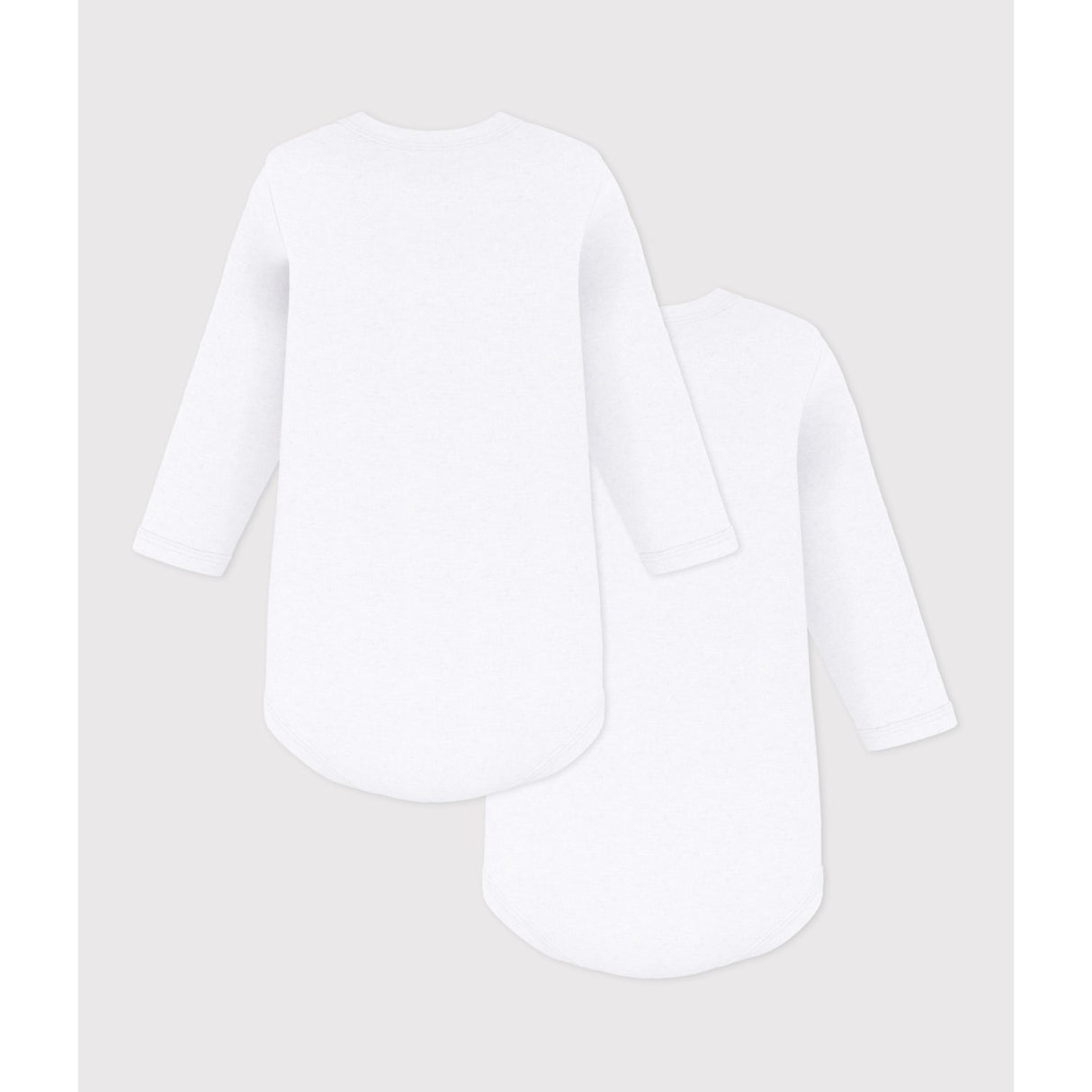 Petit Bateau White Long Sleeve Bodysuit 2-Pack