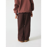 brunobruno nation Marron Plum Check Francis Seersucker Byxor