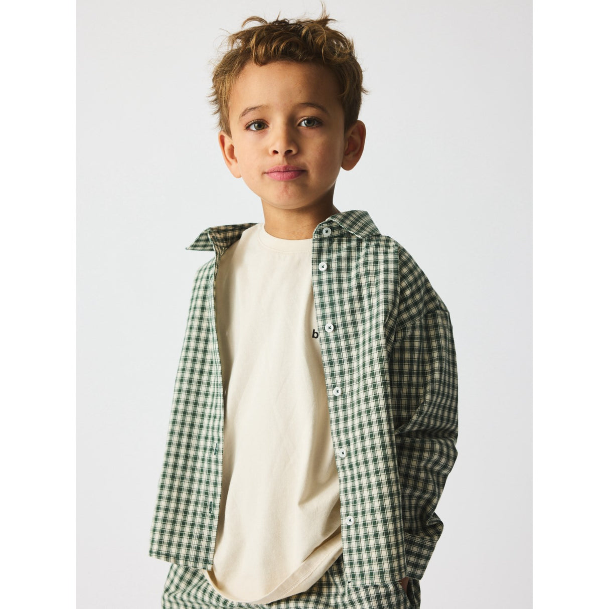brunobruno nation Myrtle Green Check Nohrla Check Skjorta