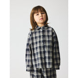 brunobruno nation Mood Indigo Blue Check Virgil Navy Check Skjorta