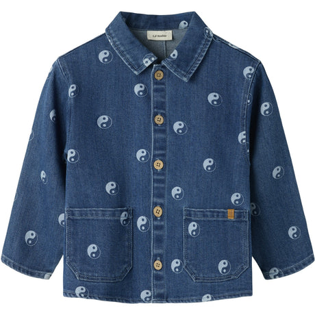 Lil'Atelier Dark Blue Denim Nmmlivo Ls Loose Dnm Skjorta 2001-Se Lil