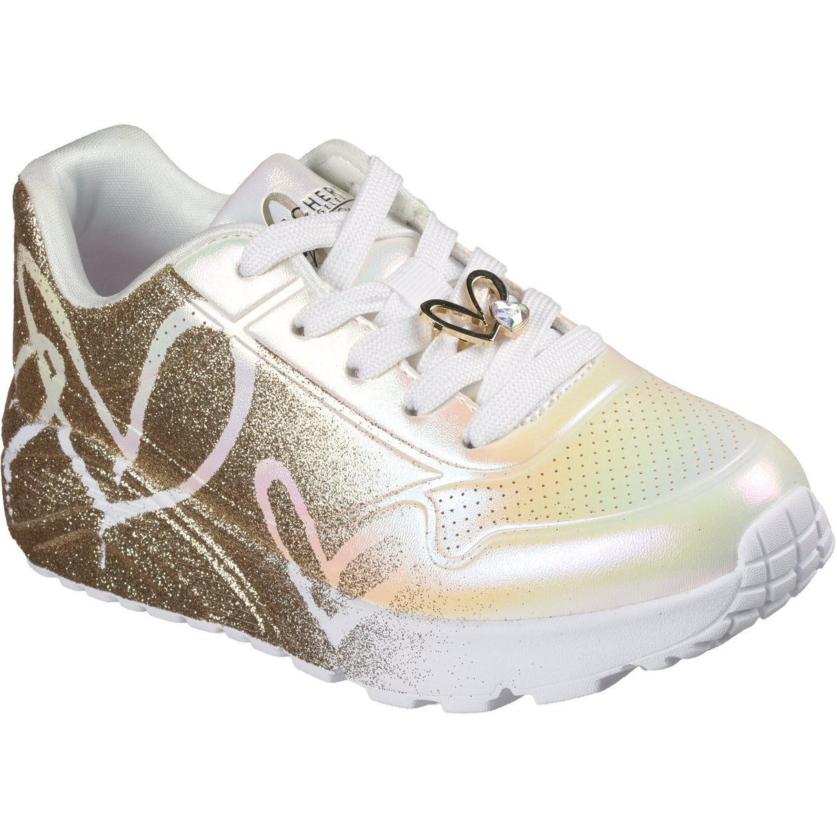 Skechers White Uno Lite - Heartdust Forever
