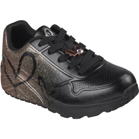Skechers Black Uno Lite - Heartdust Forever
