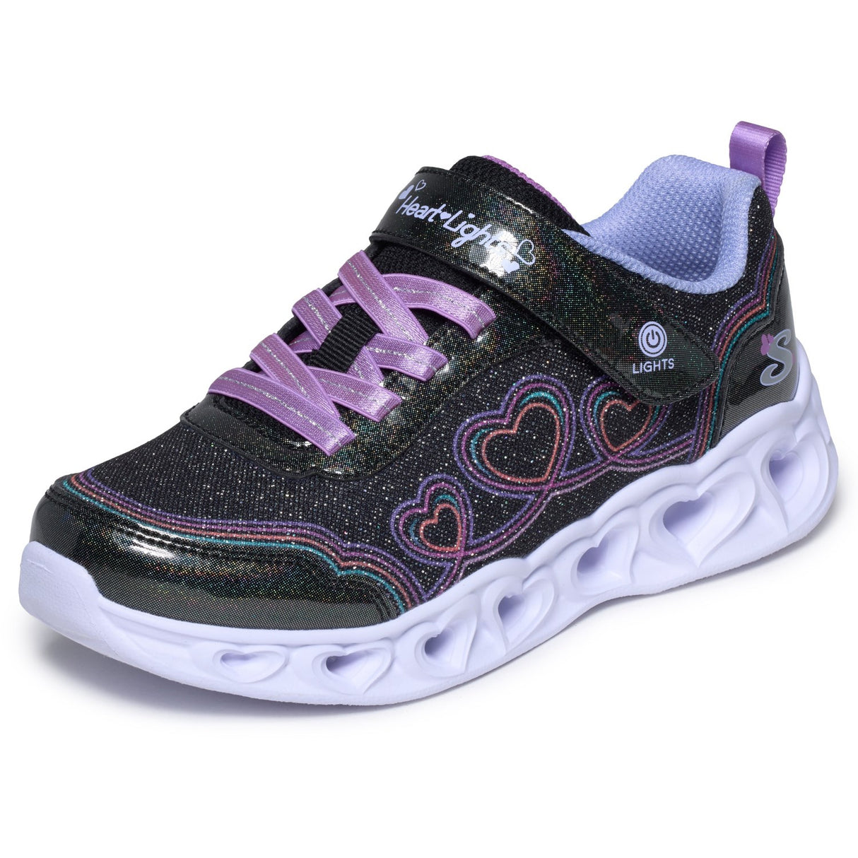Skechers Black Heart Lights