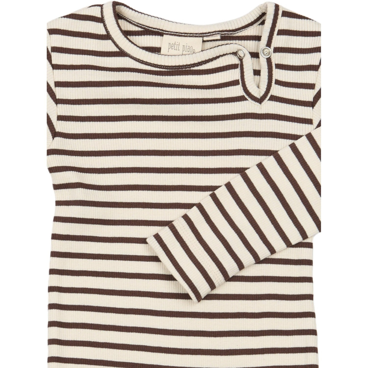 Petit Piao Chestnut Striped Ppsky L_S Byxdress