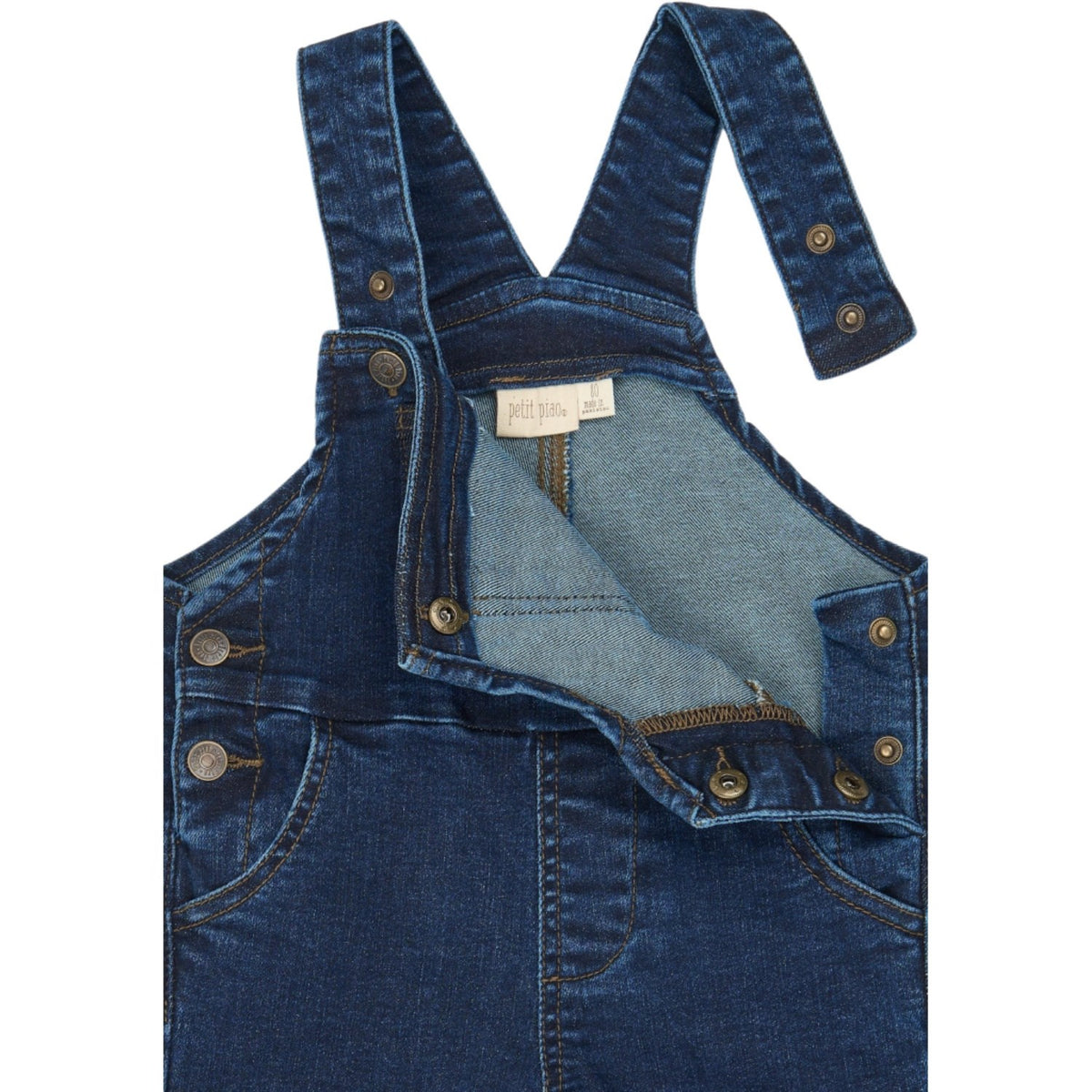 Petit Piao Blue Denim Ppgelm Denim Overalls