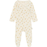 Petit Piao Eggnog Rabbit Aop Ppdio L_S Byxdress Fold Feet Pointelle Nb