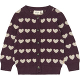 Petit Piao Huckleberry Heart Aop Ppelia Stickad Cardigan