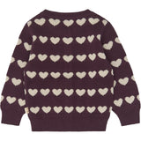 Petit Piao Huckleberry Heart Aop Ppelia Stickad Cardigan