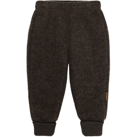 Mikk-Line Dark Brown Melange Ull Byxor