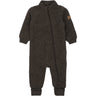 Mikk-Line Dark Brown Melange Ull Dräkt Med Rib
