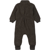 Mikk-Line Dark Brown Melange Ull Dräkt Med Rib