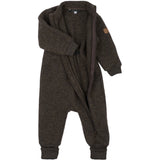 Mikk-Line Dark Brown Melange Ull Dräkt Med Rib