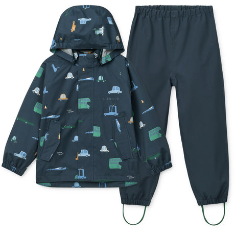 LIEWOOD Cars / Classic Navy Pedia Regnkläder Sett