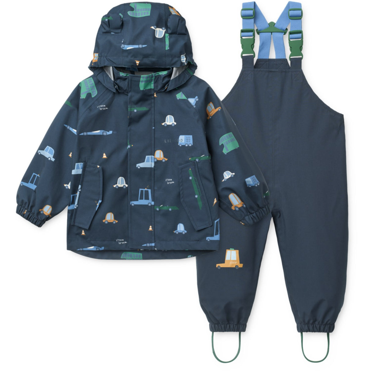 LIEWOOD Cars / Classic Navy Manu Regnkläder Sett