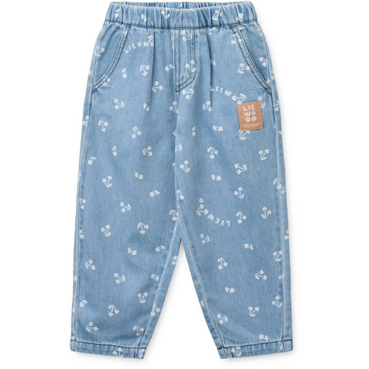 LIEWOOD Cherry Heart Sandy / Denim Borris Light Denim Printed Byxor
