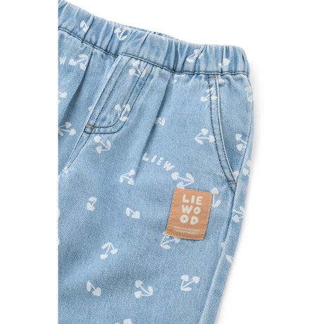LIEWOOD Cherry Heart Sandy / Denim Borris Light Denim Printed Byxor