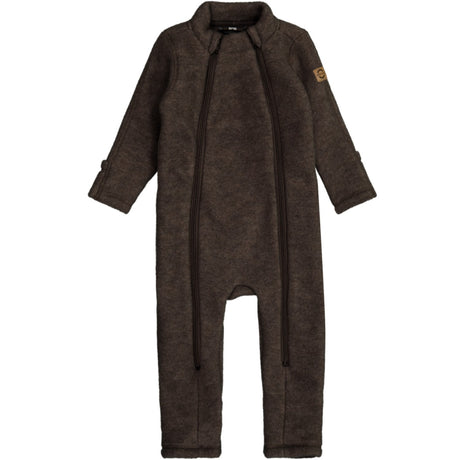 Mikk-Line Dark Brown Melange Ull Kostym