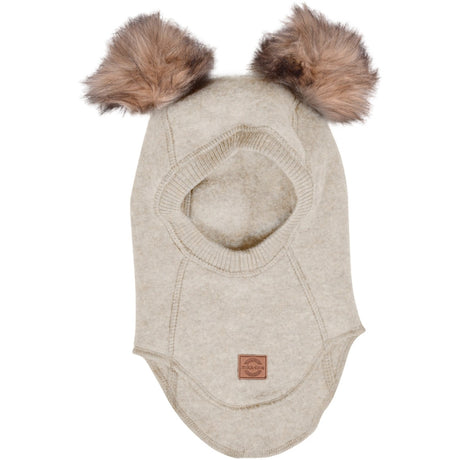 Mikk-Line Ull Elefanthatt med Pom Pom Melange Offwhite
