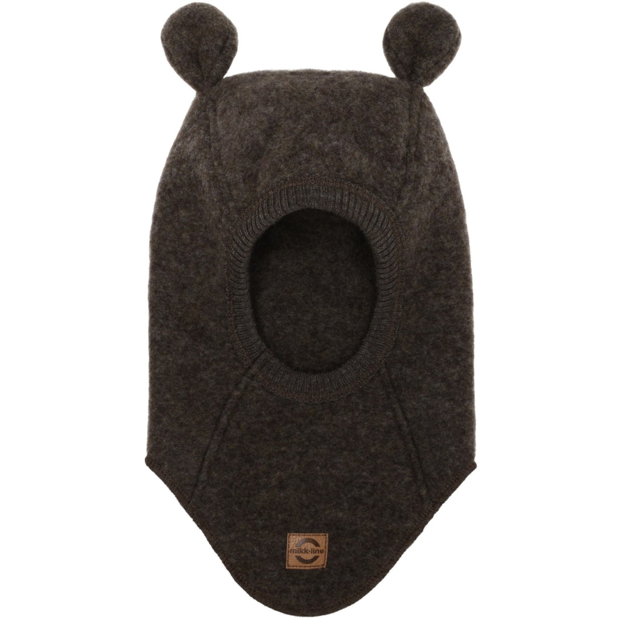 Mikk-Line Dark Brown Melange Ull Balaclava med öron