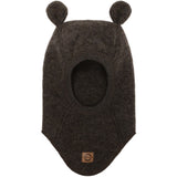 Mikk-Line Dark Brown Melange Ull Balaclava med öron