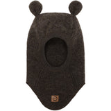 Mikk-Line Dark Brown Melange Ull Balaclava med öron