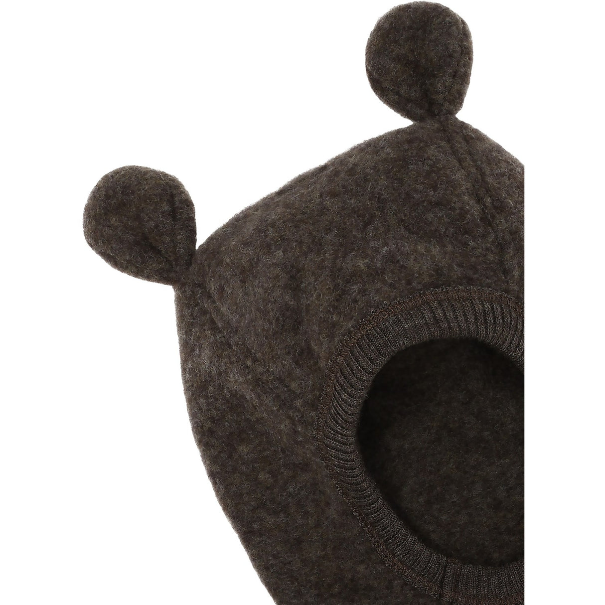 Mikk-Line Dark Brown Melange Ull Balaclava med öron