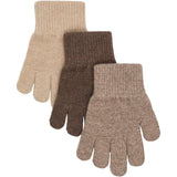 Mikk-Line Beige Melange-Melange Denver-Brown Melange Magic Handskar 3-Pack