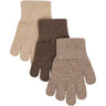 Mikk-Line Beige Melange-Melange Denver-Brown Melange Magic Handskar 3-Pack