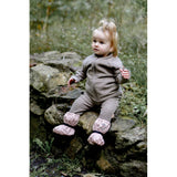 Mikk-Line Rain Footies m. Fleece Adobe Rose