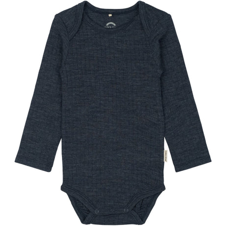 Mikk-Line Melange Blue Nights Merino Ull Ls Body