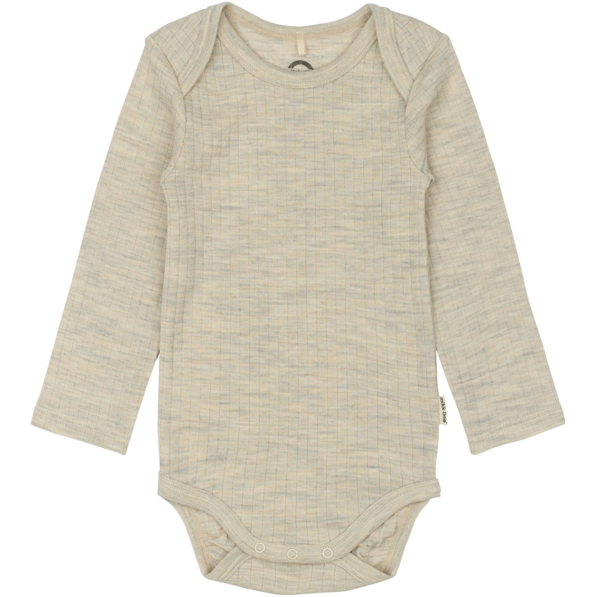 Mikk-Line Melange Offwhite Merino Ull Ls Body