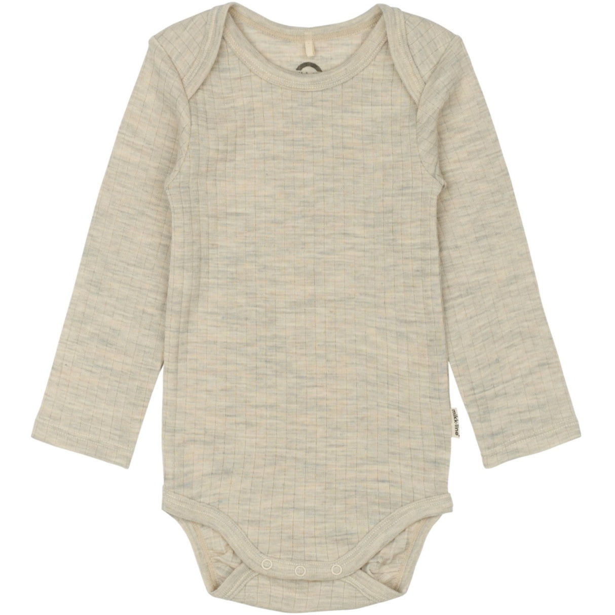 Mikk-Line Melange Offwhite Merino Ull Ls Body