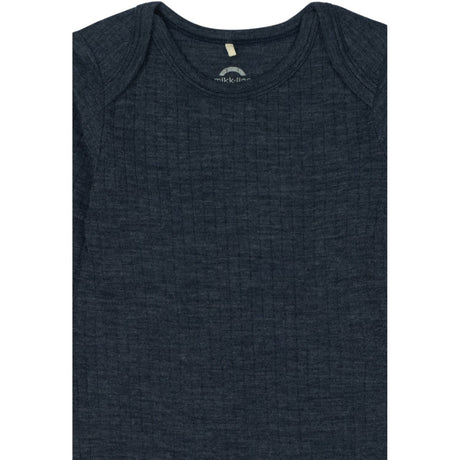 Mikk-Line Melange Blue Nights Merino Ull Ls Dräkt