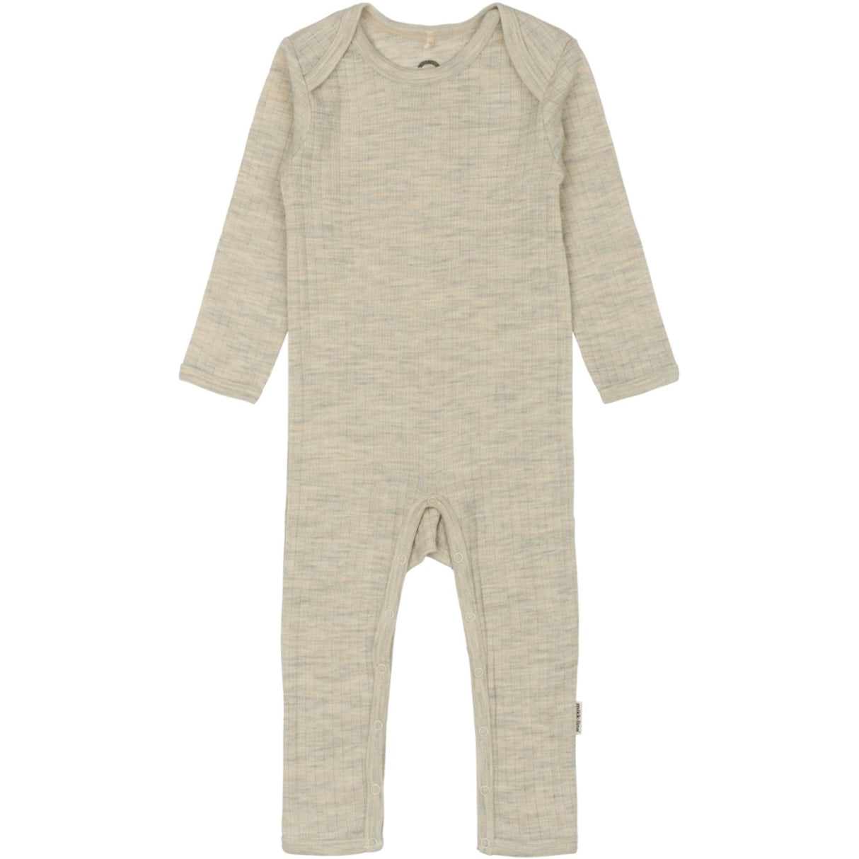 Mikk-Line Melange Offwhite Merino Ull Ls Dräkt