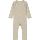 Mikk-Line Melange Offwhite Merino Ull Ls Dräkt