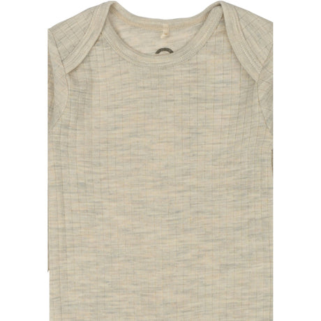 Mikk-Line Melange Offwhite Merino Ull Ls Dräkt