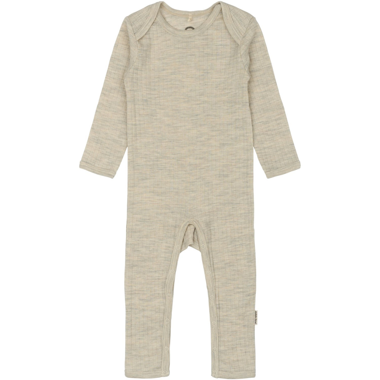 Mikk-Line Melange Offwhite Merino Ull Ls Dräkt