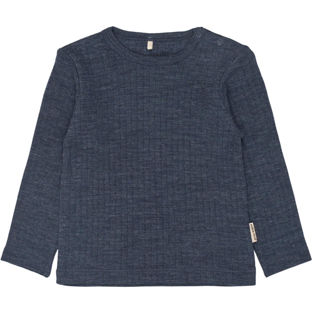 Mikk-Line Melange Blue Nights Merino Ull Ls Topp