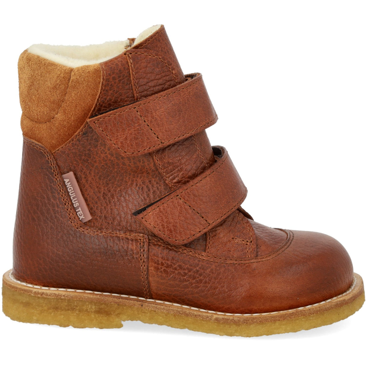 Angulus Cognac/Cognac TEX känga med kardborrestängning
