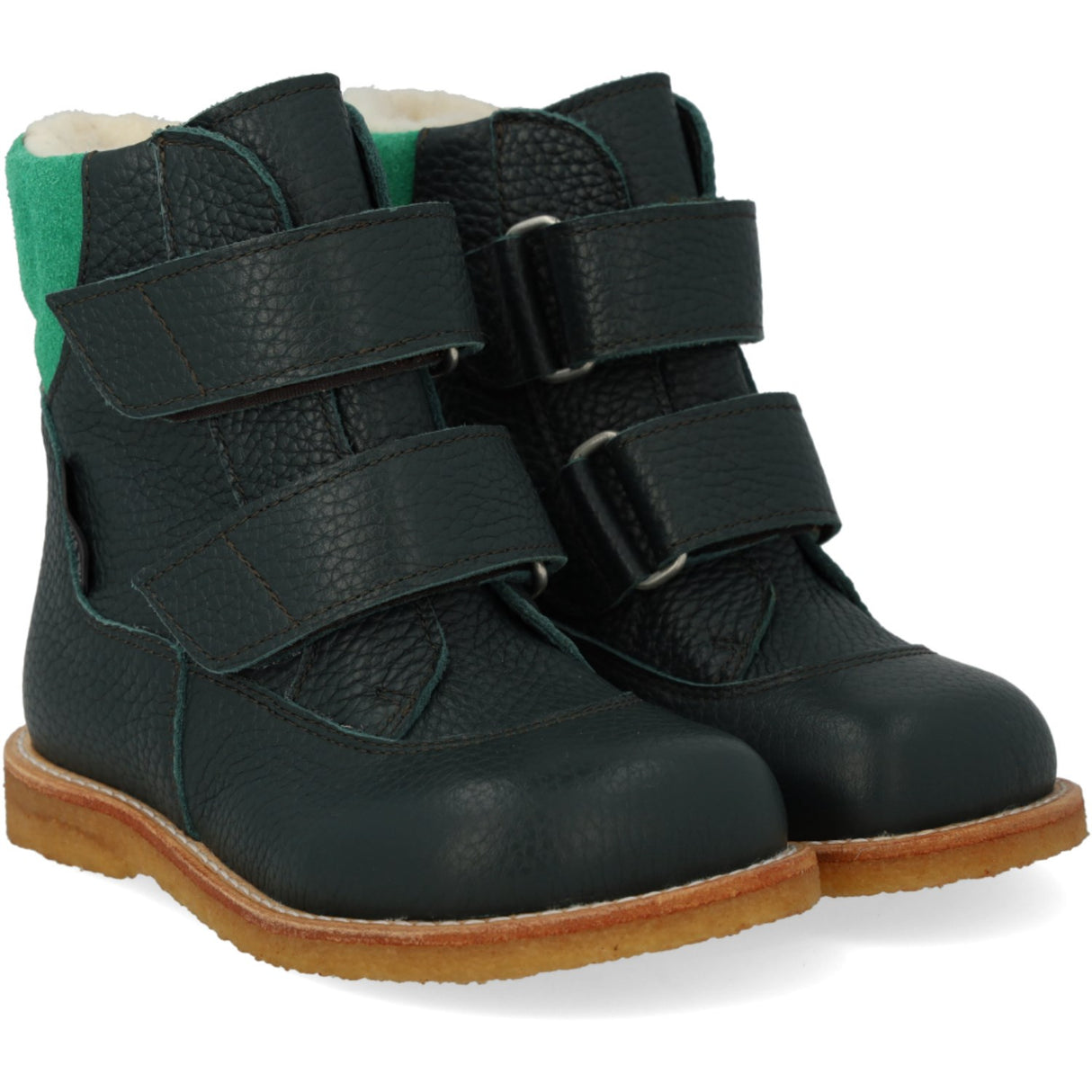 Angulus Deep Teal/Grass Green Tex-Støvle Med Kardborreband