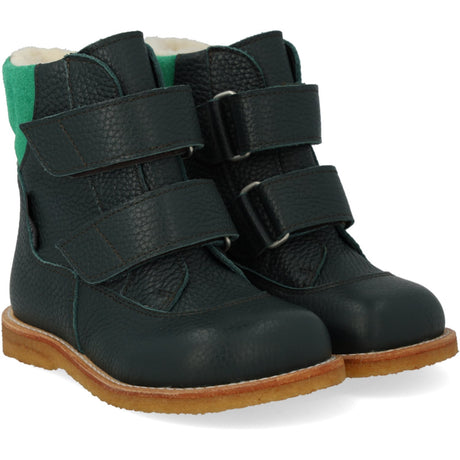 Angulus Deep Teal/Grass Green Tex-Støvle Med Kardborreband