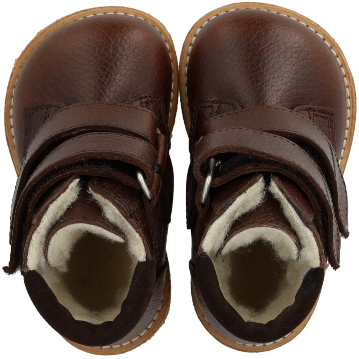 Angulus Dark Brown/Dark Brown Börjar Tex-Stövlar Med Kardborrebandlukning