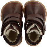 Angulus Dark Brown/Dark Brown Börjar Tex-Stövlar Med Kardborrebandlukning