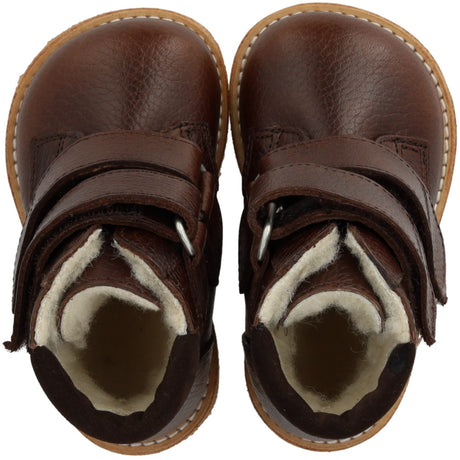 Angulus Dark Brown/Dark Brown Börjar Tex-Stövlar Med Kardborrebandlukning