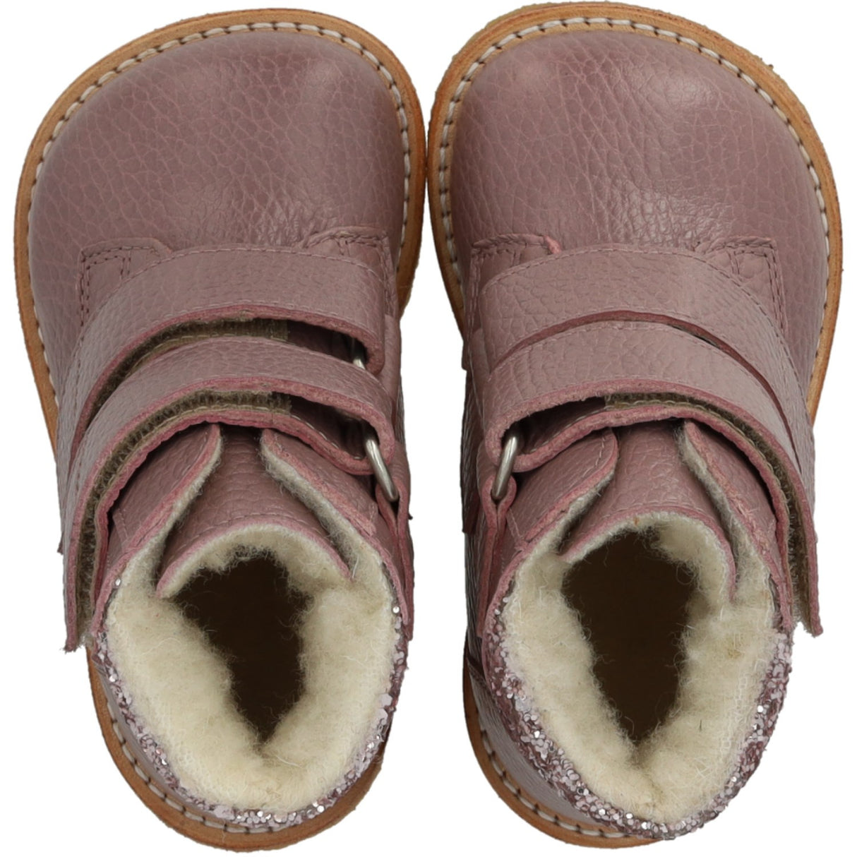 Angulus Faded Rose/Blossom Glitter Tex-Støvle Med Glitter Og Kardborreband