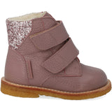 Angulus Faded Rose/Blossom Glitter Tex-Støvle Med Glitter Og Kardborreband
