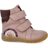 Angulus Faded Rose/Aubergine TEX Känga med gnistrande Glitter Regnbåge